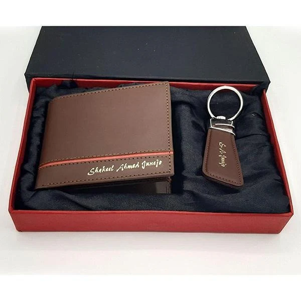 Customized Wallet with Name & Keychain